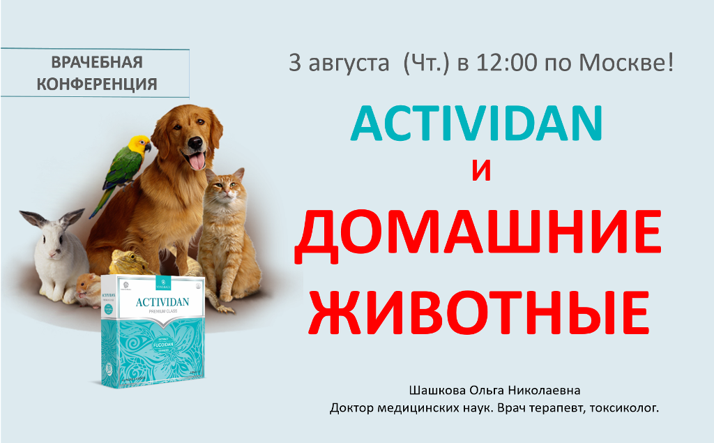 Врачебная конференция №129 - ACTIVIDAN И ДОМАШНИЕ ЖИВОТНЫЕ