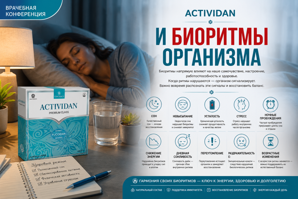 Врачебная конференция №267 - ACTIVIDAN И БИОРИТМЫ ОРГАНИЗМА (невысыпание, усталость, стресс)