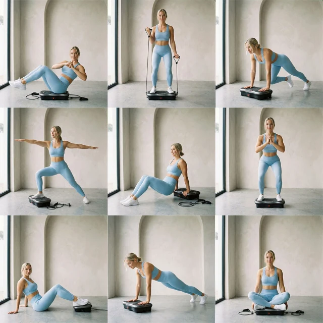 Pack Vibration Platform with Speaker, Remote Control and Resistance Bands with Exercise Guide