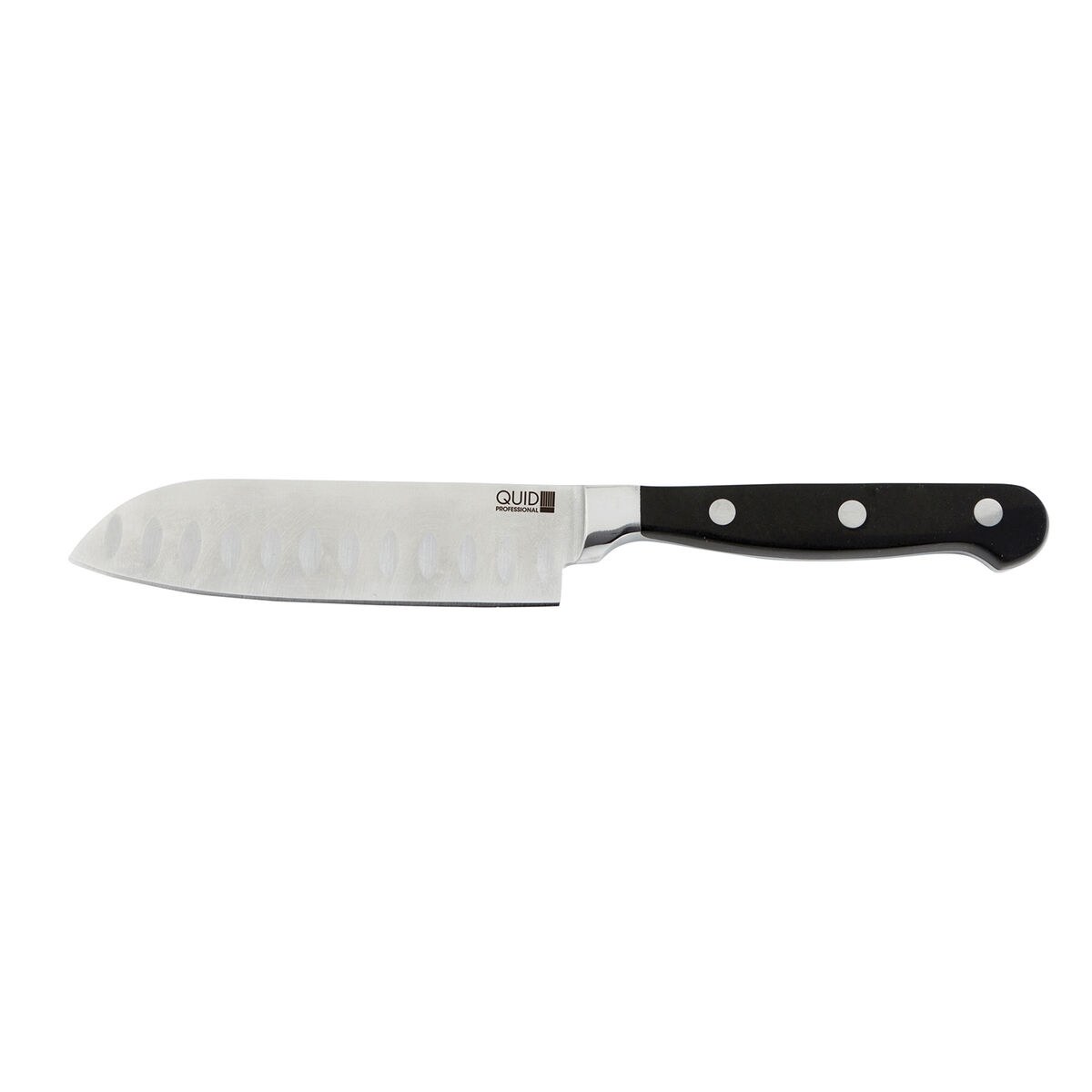 Santoku Knife Inox Chef Black Black Metal (13 cm) (Pack 10x)