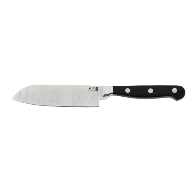 Santoku Knife Inox Chef Black Black Metal (13 cm) (Pack 10x)