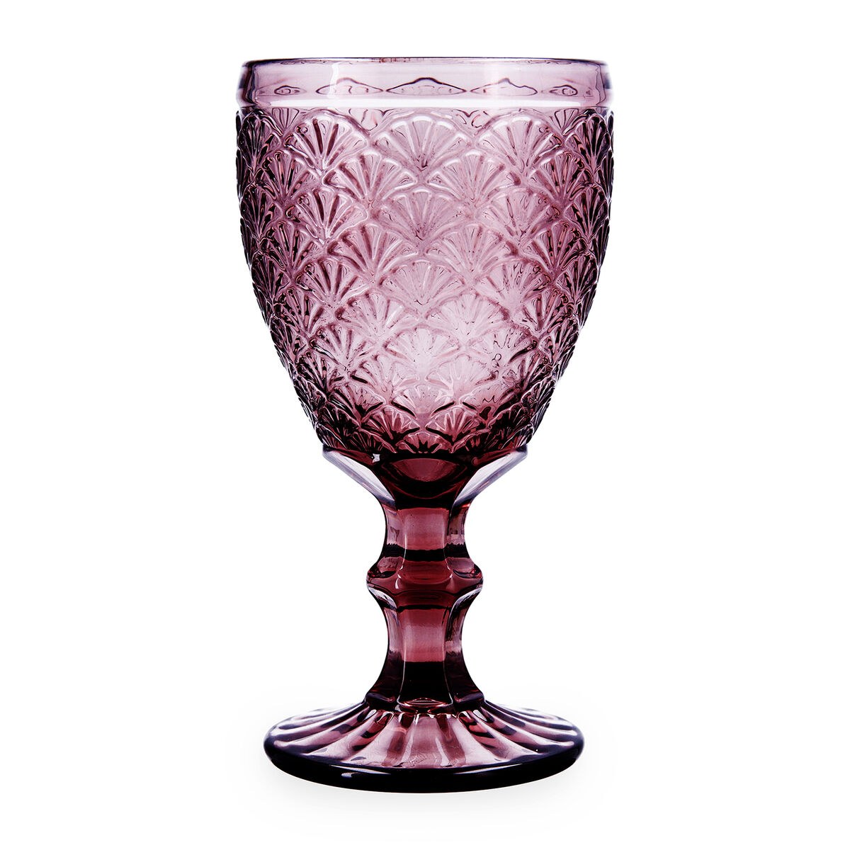 Wineglass Rose Moon Pink Glass 350 ml (6 Units)