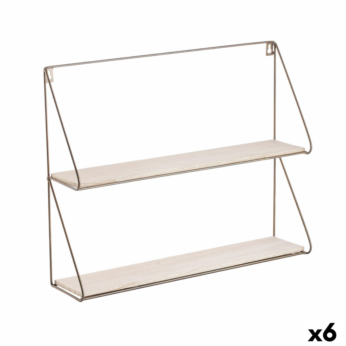 Shelves Moa Steel Golden 50 x 40 x 12 cm (6 Units)