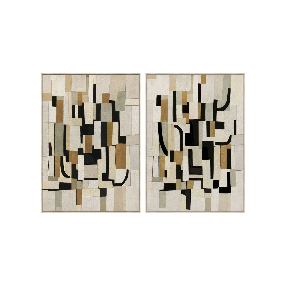 Canvas White Black Abstract Urban 100 x 4 x 140 cm (2 Units)