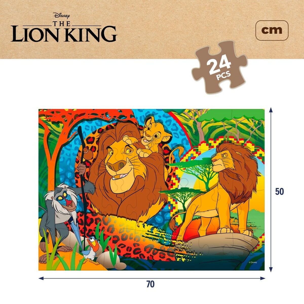 Child's Puzzle Double-sided 24 Pieces 70 x 1,5 x 50 cm (12 Units)