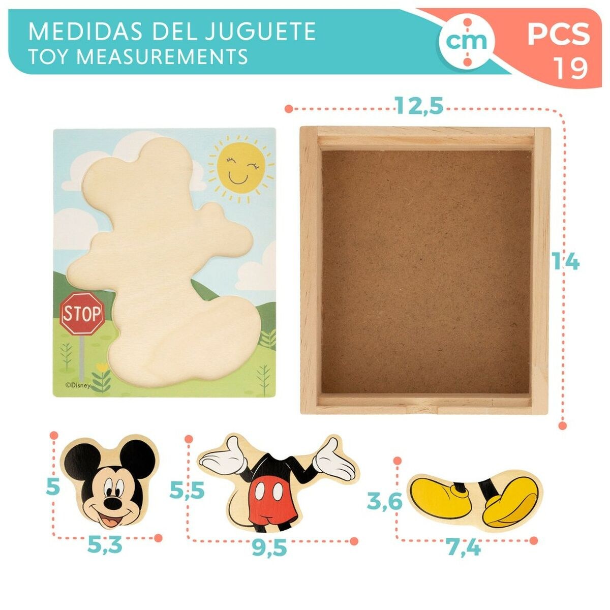 Child's Wooden Puzzle + 2 Years (12 Units)