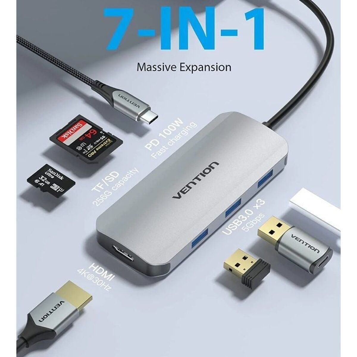 USB Hub TOJHB 7-in-1