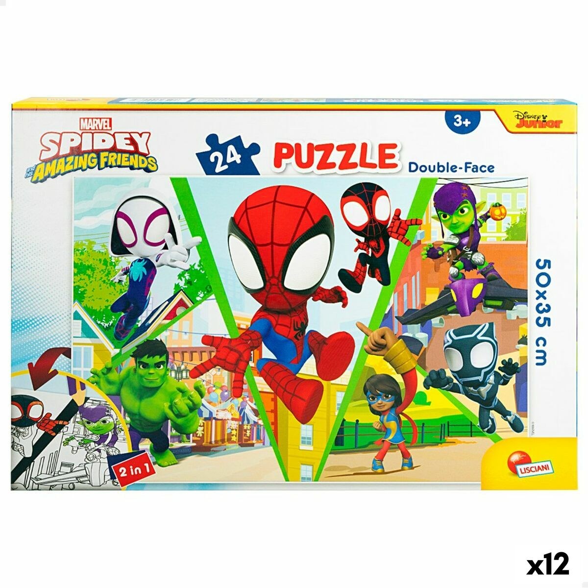 Child's Puzzle Double-sided 50 x 35 cm 24 Pieces (12 Units)