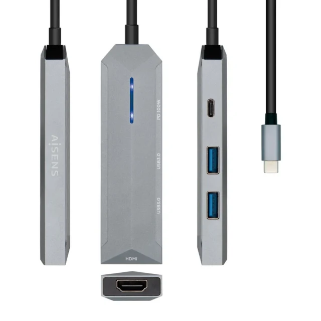 USB-C Hub ASUC-4P002-GR Grey 100 W