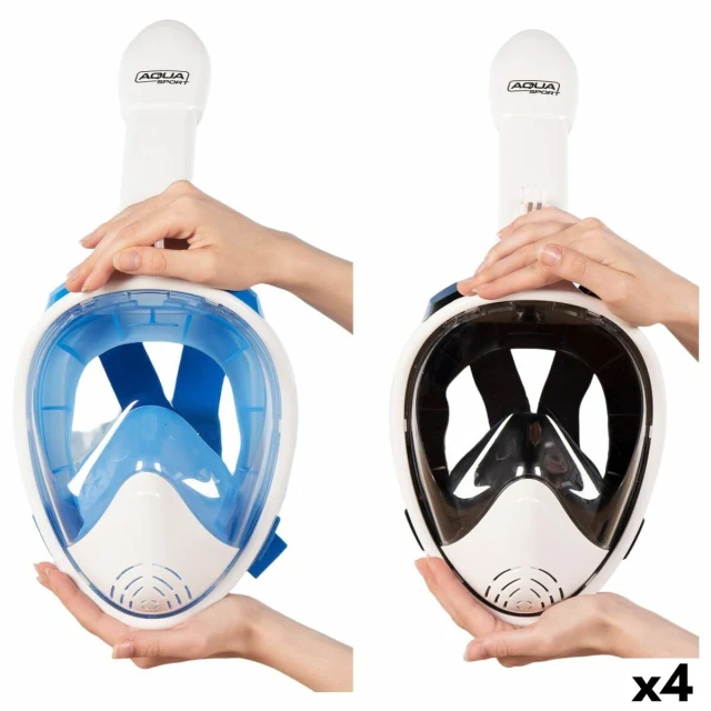 Snorkelling mask with sports camera support Blue White (4 Units)