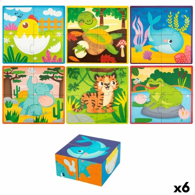 3D Puzzle 22 x 23 x 1 cm animals 4 Pieces (6 Units)