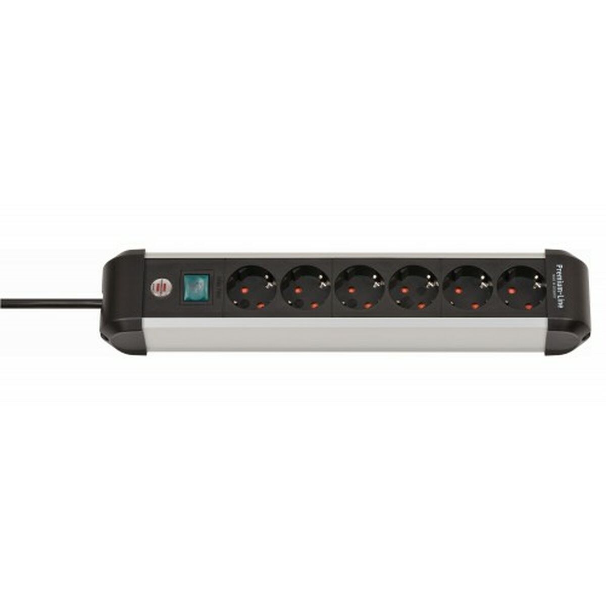 Power Socket - 6 Sockets with Switch Premium-Alu-Line 3500 W (3 m)