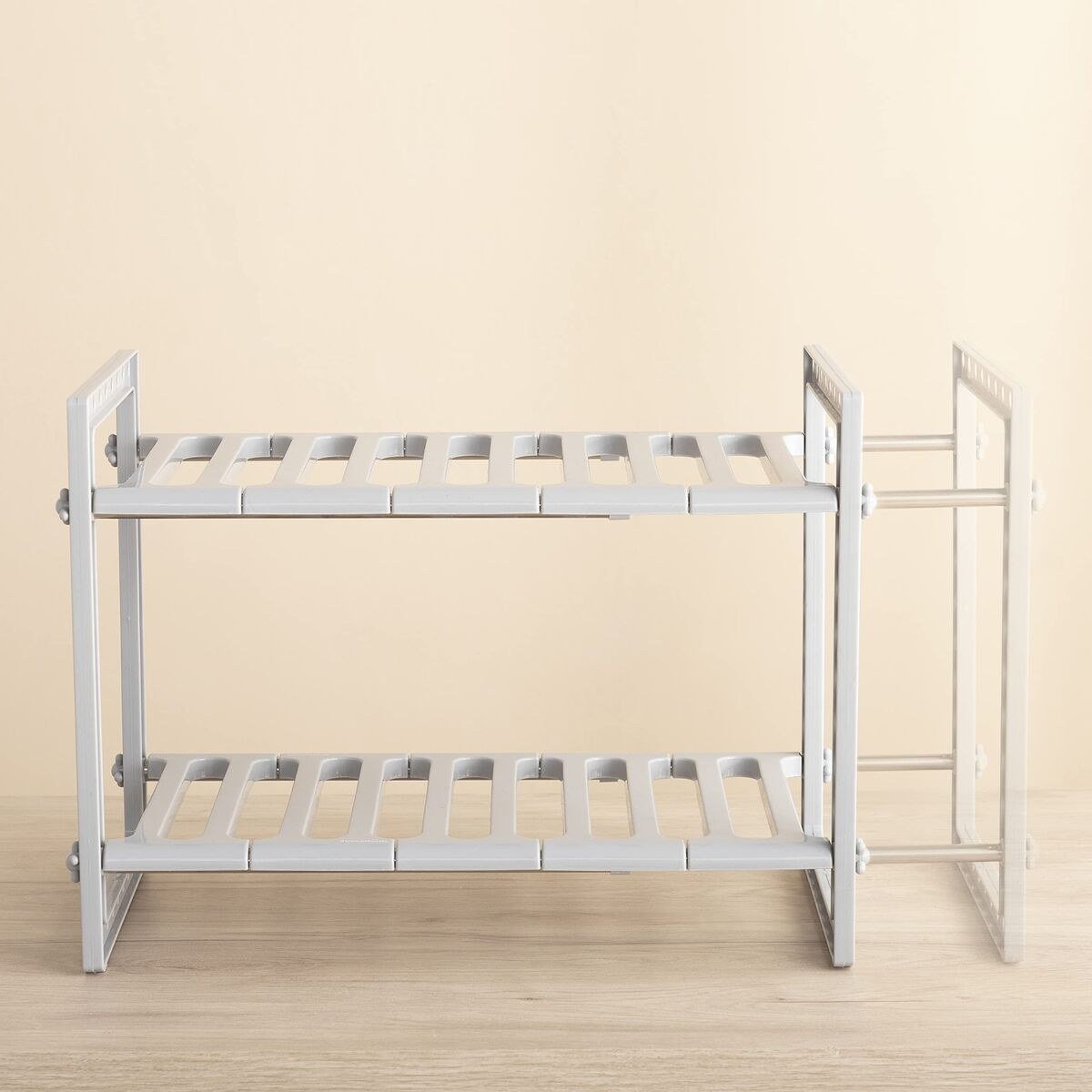 Extendable Under-Sink Shelf Unit Stainless steel 2 Shelves (Refurbished B)
