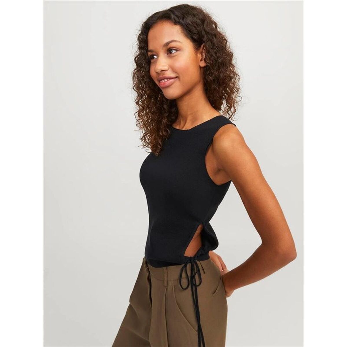 Women's Sleeveless T-shirt Jxdahlia Top Knit Black