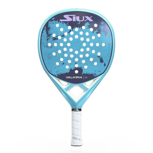 Padel Racket Valkiria Go 2025 Blue Pink Carbon fibre Charcoal EVA