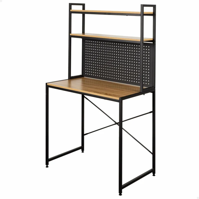 Desk with Shelves Steel Melamin Particleboard 84 x 148 x 50 cm