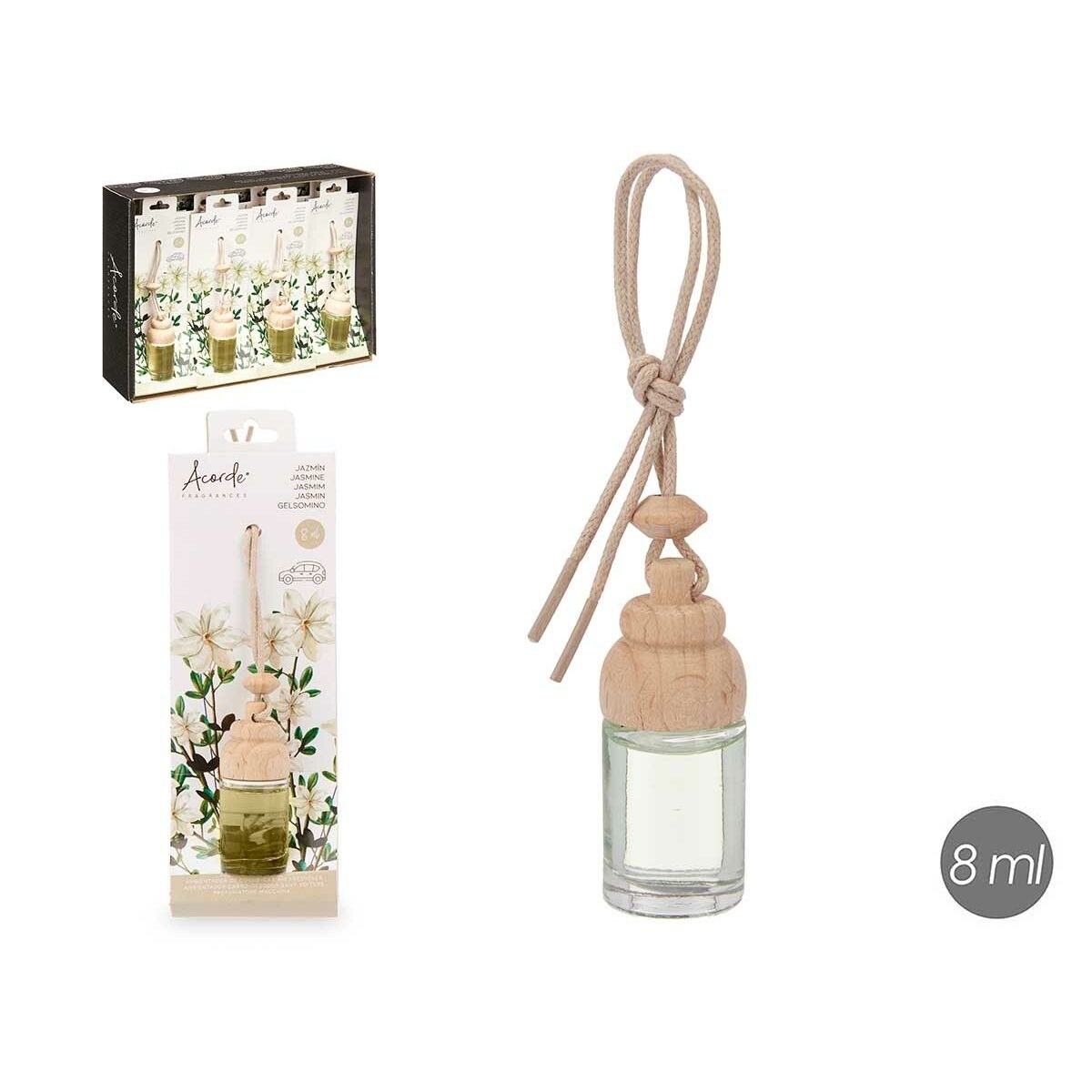 Bamboo toothpicks Glass Fragrance Jasmine 8 ml (12 Units)