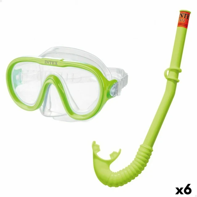 Snorkel Goggles and Tube Adventurer Green (6 Units)