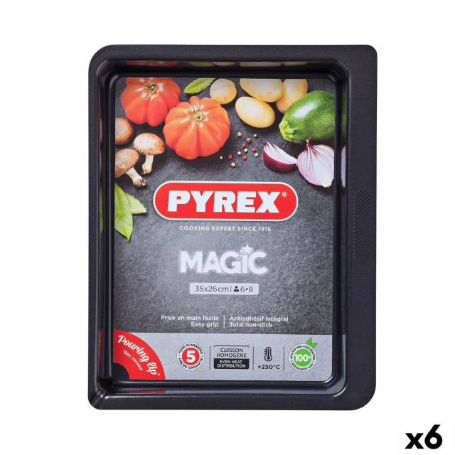 Oven Dish Magic Rectangular Metal 35 x 26 cm 6 Units