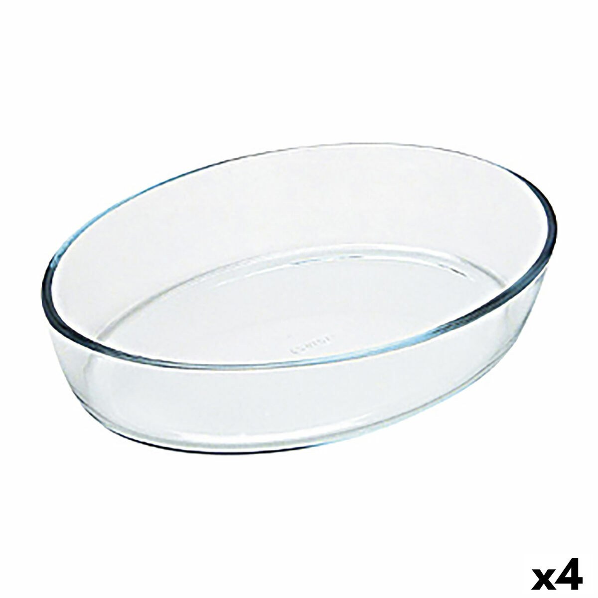 Oven Dish Classic Vidrio Transparent Glass Oval 40 x 28 x 7 cm (4 Units)