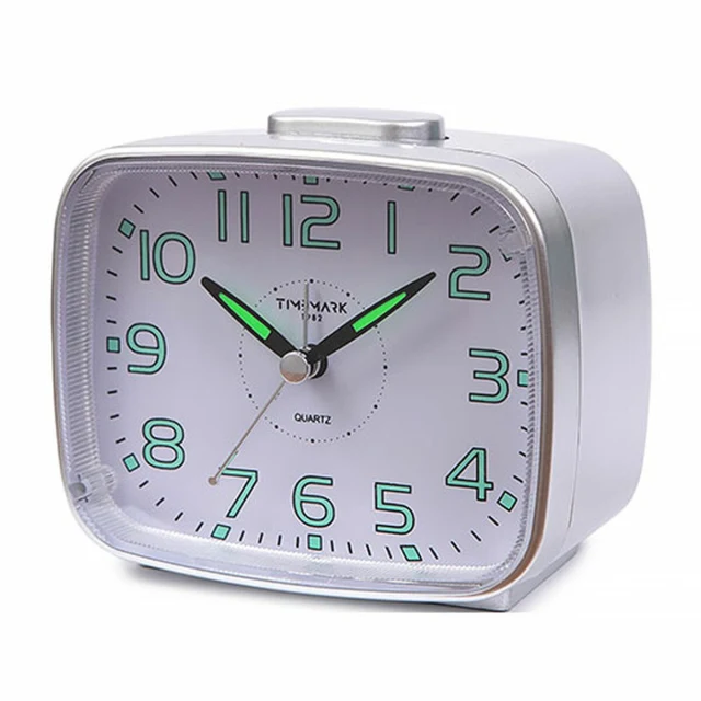 Alarm Clock 12 x 9,5 x 6,5 cm Traditional Analogue Silver