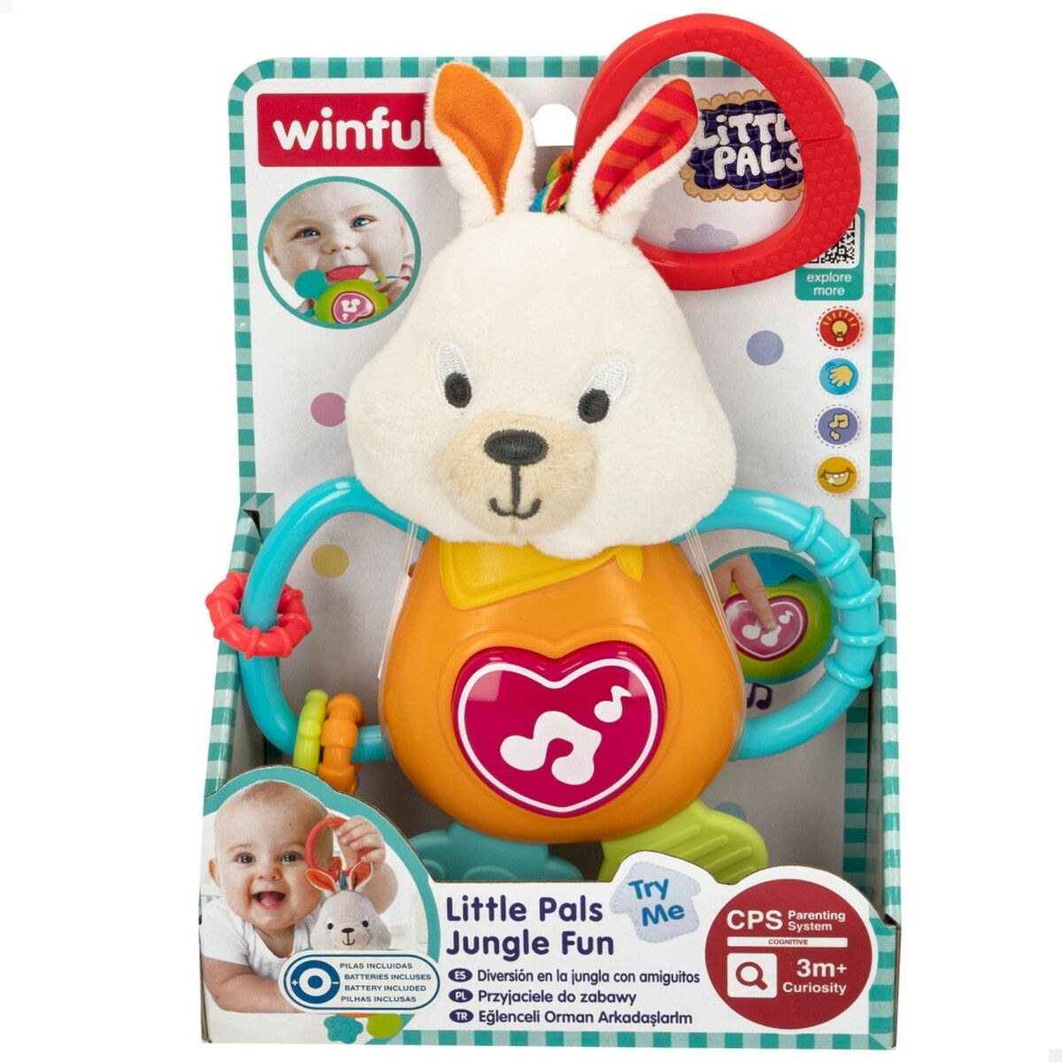 Rattle Cuddly Toy 14 x 19 x 6,5 cm (6 Units)