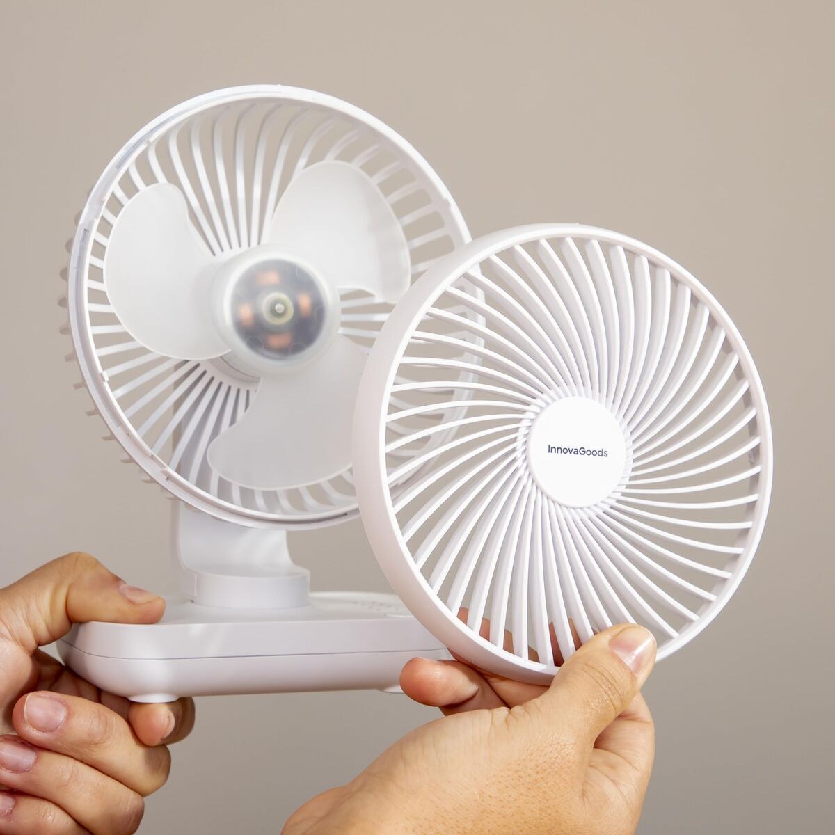 Rechargeable Desk Fan White 3600 mAh / 13,3 W Ø5,4'' (Refurbished C)