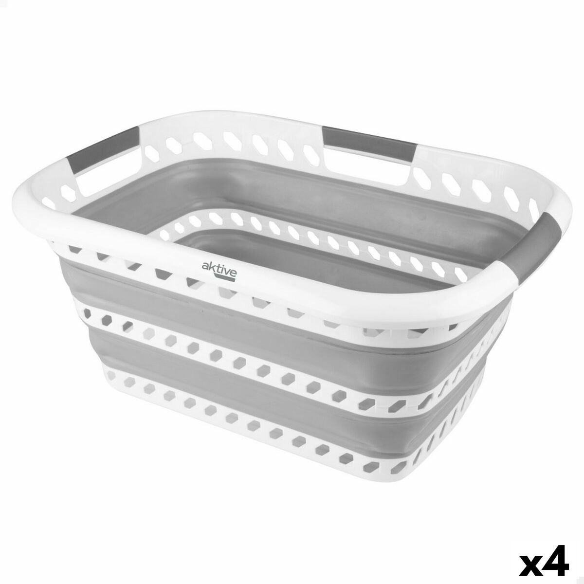 Folding Clothes Basket polypropylene TPR 61 x 7,5 x 43 cm 61 x 28 x 43 cm (4 Units)
