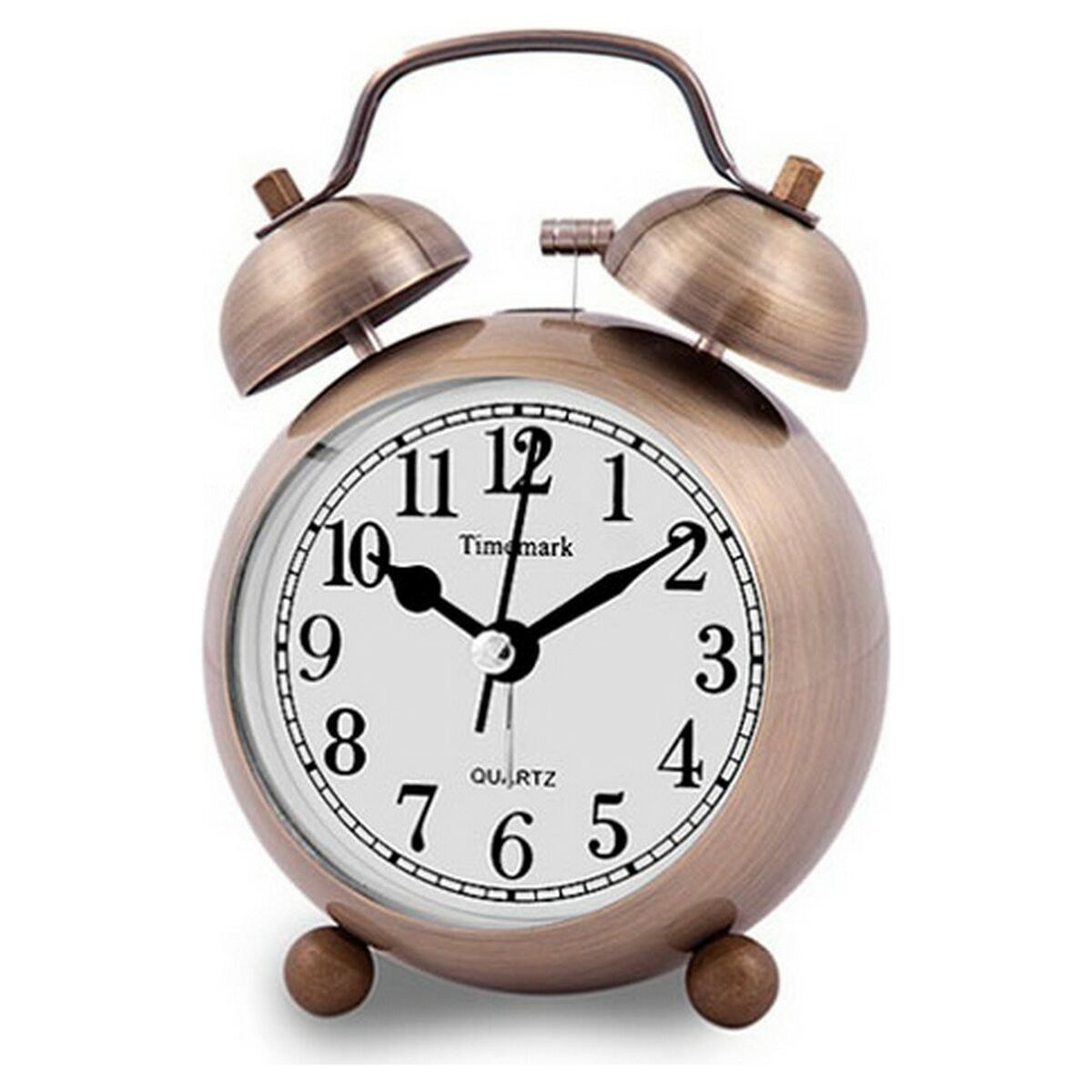 Analogue Alarm Clock Bronze Light with sound 9 x 13,5 x 5,5 cm (9 x 13,5 x 5,5 cm)