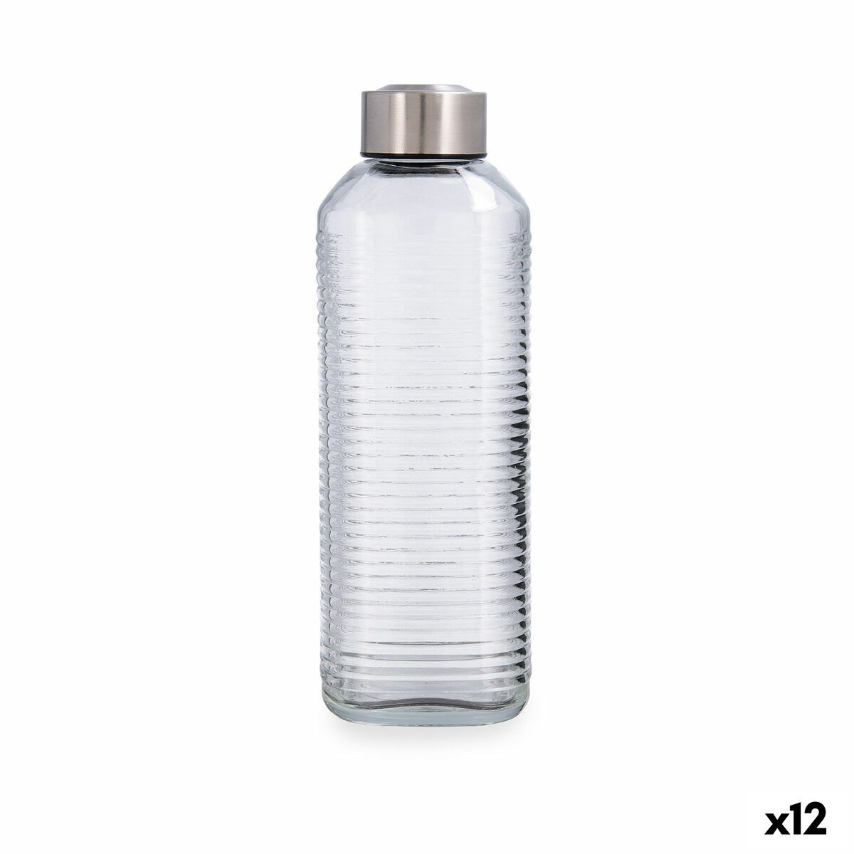 Water bottle Velvet Transparent Glass 1 L (12 Units)