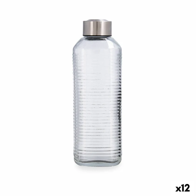 Water bottle Velvet Transparent Glass 1 L (12 Units)