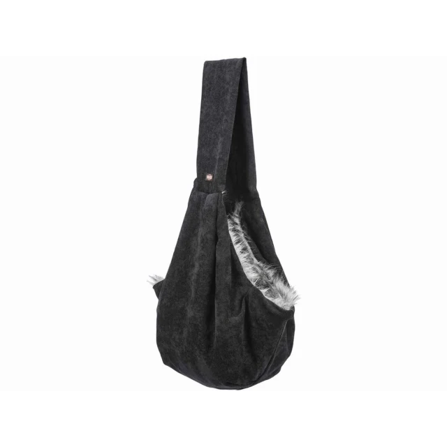 Over the Shoulder Pet Handbag Soft Black Grey 22 × 20 × 60 CM