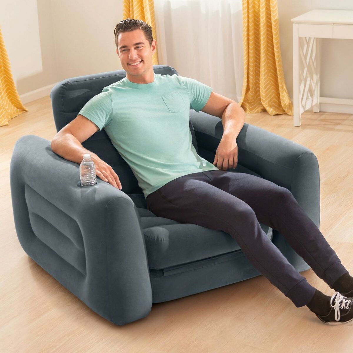 Inflatable Sofa bed Pull-Out 177 x 66 x 224 cm Grey