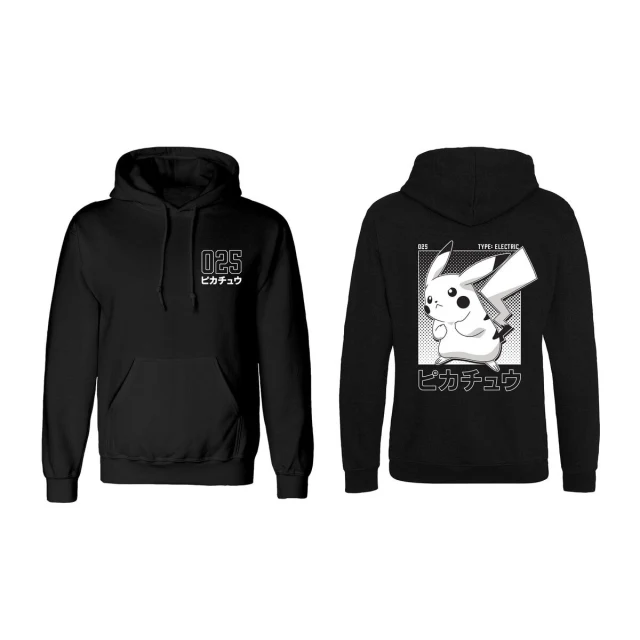 Unisex Hoodie Halftone Pikachu Black