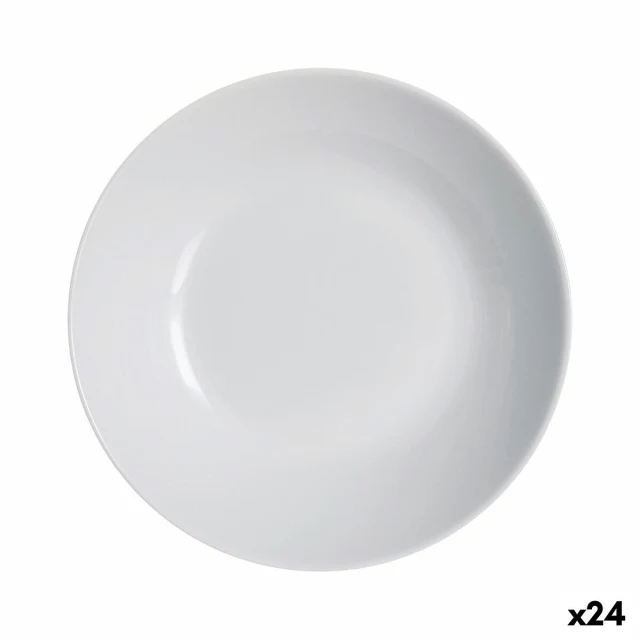 Deep Plate Diwali Granit Grey Tempered glass (20 cm) (24 Units)