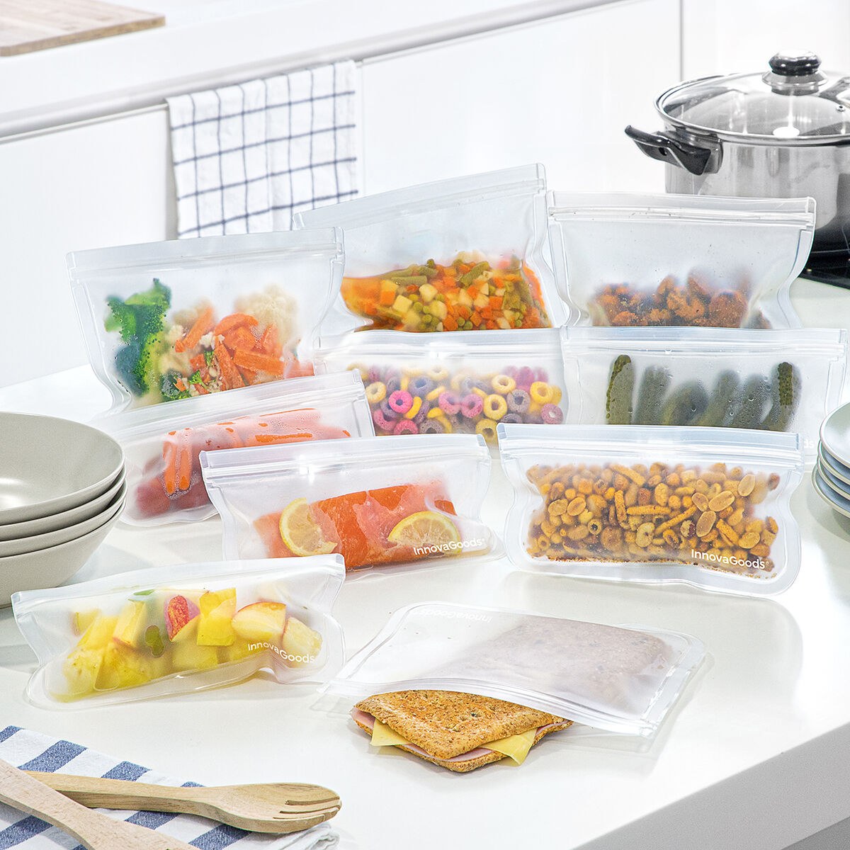 Reusable Food Bag Set Freco 10 Pieces