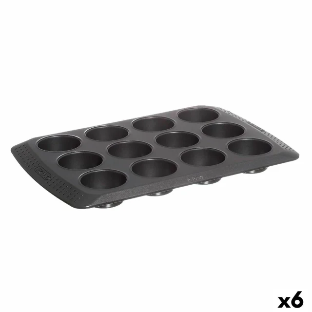 Muffin Tray Magic Black 31 x 26 x 4 cm (6 Units)