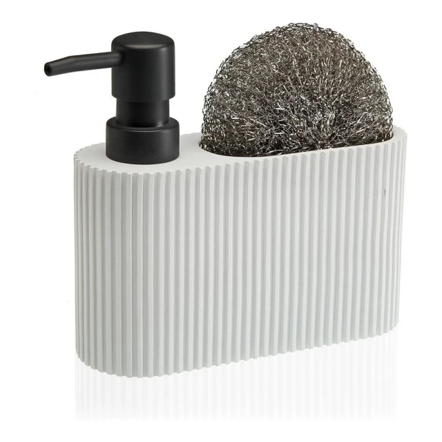 2-in-1 Soap Dispenser for the Kitchen Sink Resin Ceramic 5,5 x 15,5 x 16,5 cm White