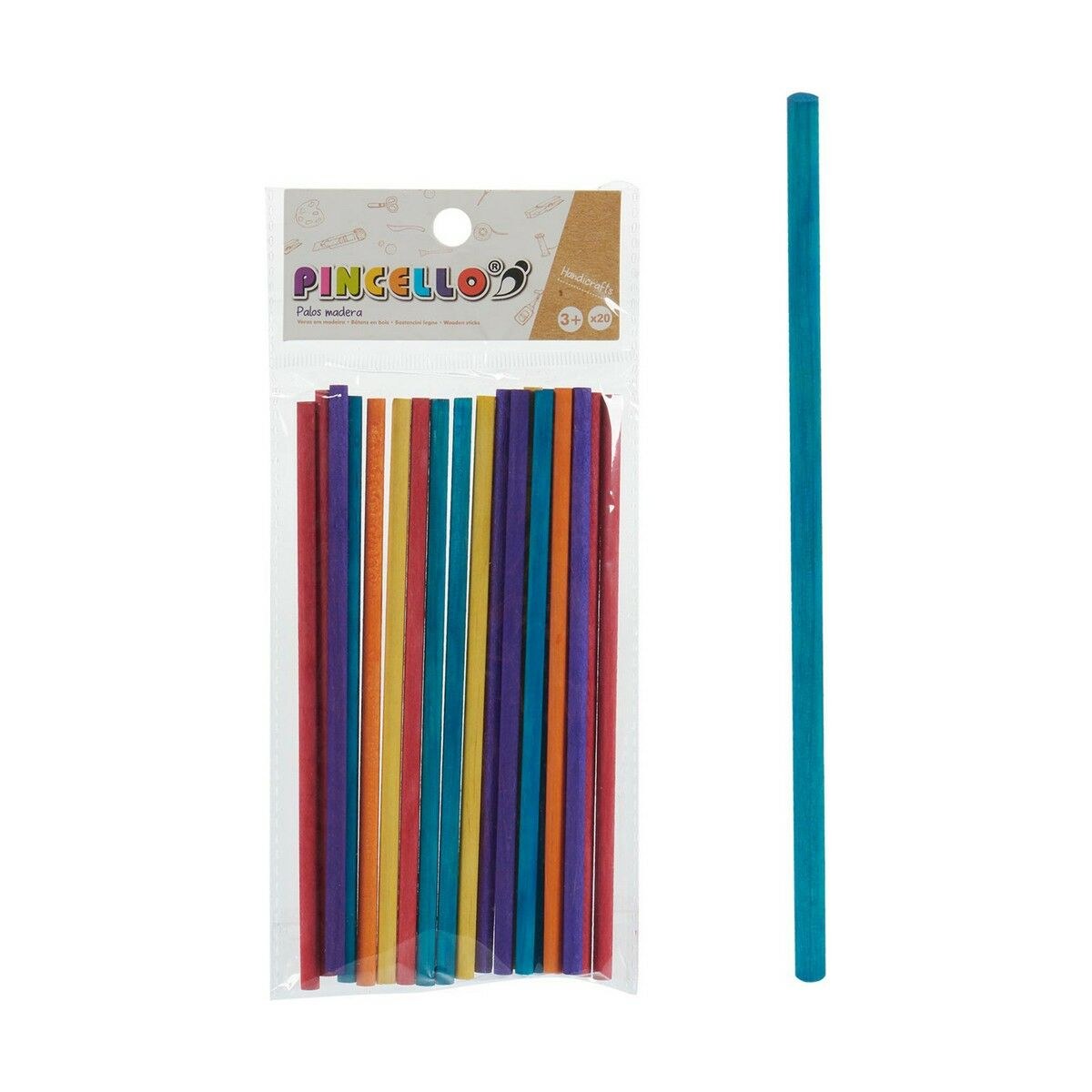 Sticks Multicolour Wood Handicrafts (12 Units)
