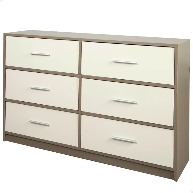 Chest of drawers White Grey Modern 114 x 70 x 30 cm