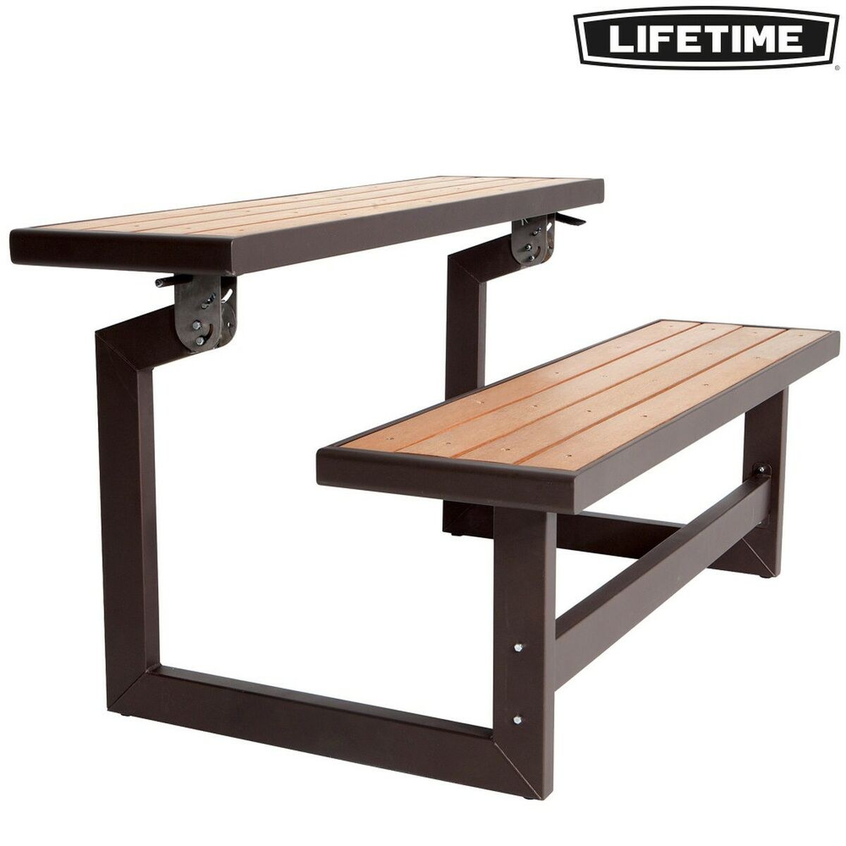 Bench with backrest Table Brown Convertible