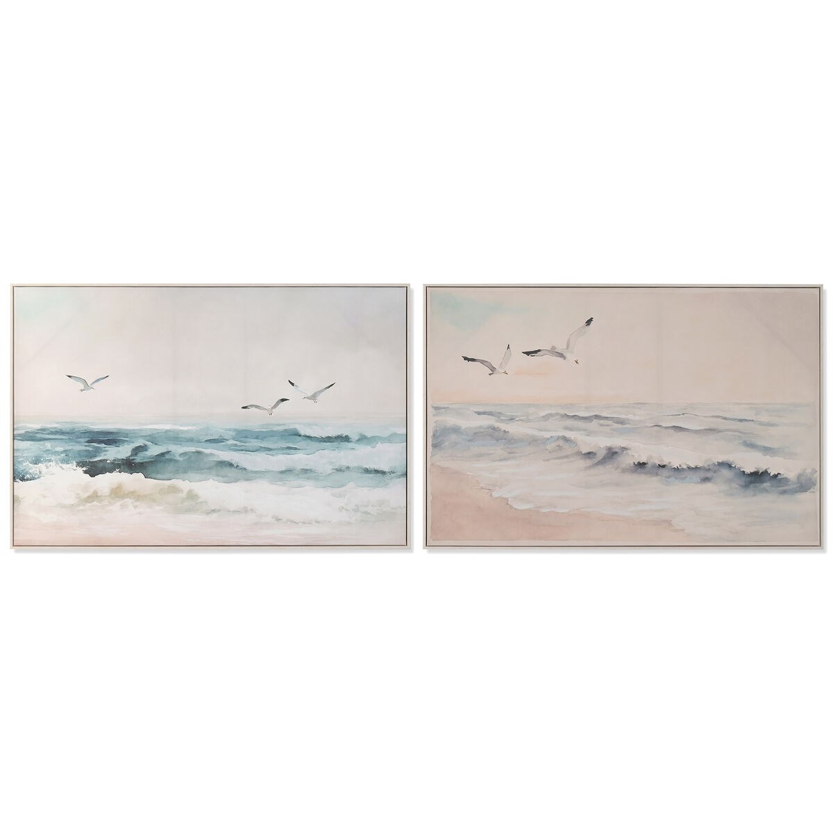 Canvas Beach Mediterranean With relief 120 x 2,5 x 80 cm (2 Units)