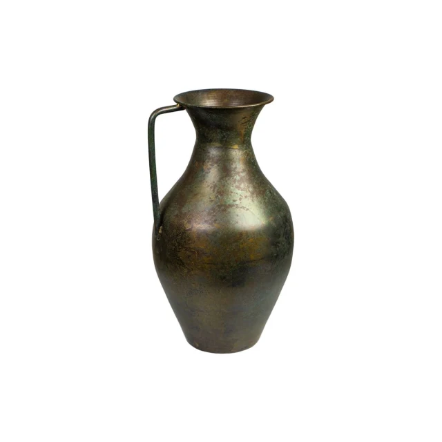 Vase Antique Brown Metal With handle
