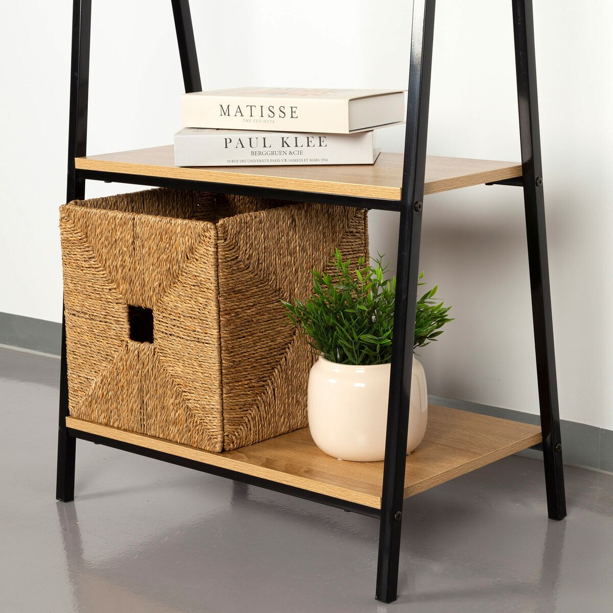 Coat rack with shelf Steel Melamin Particleboard Minimalist 64 x 150 x 40 cm