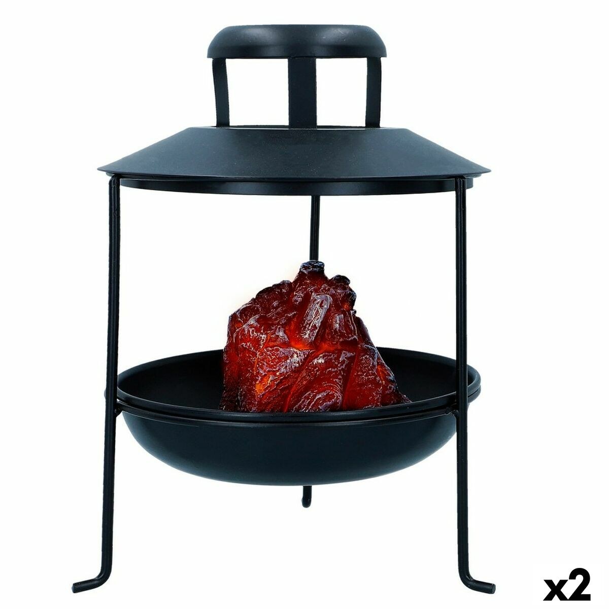 Brazier LED Light Charcoal Ornamental 22 x 30 x 22 cm (2 Units)