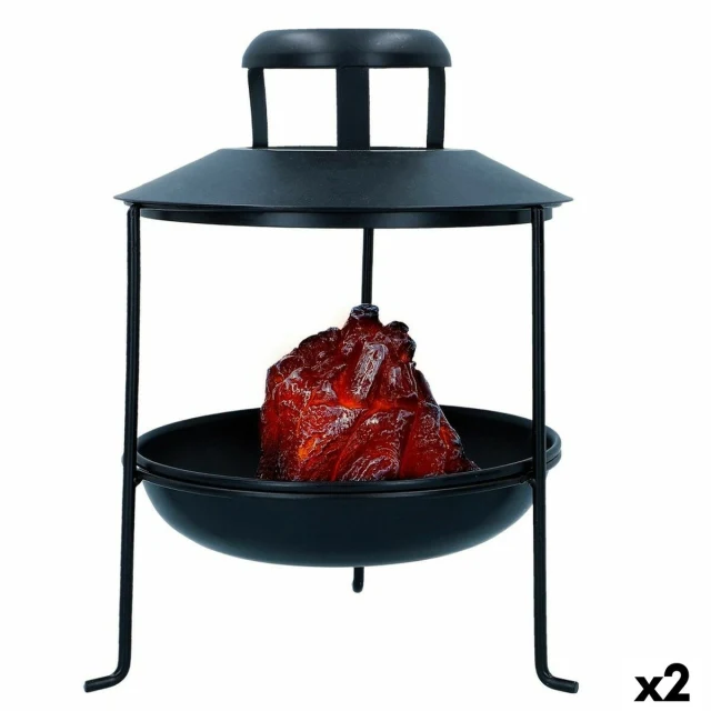 Brazier LED Light Charcoal Ornamental 22 x 30 x 22 cm (2 Units)