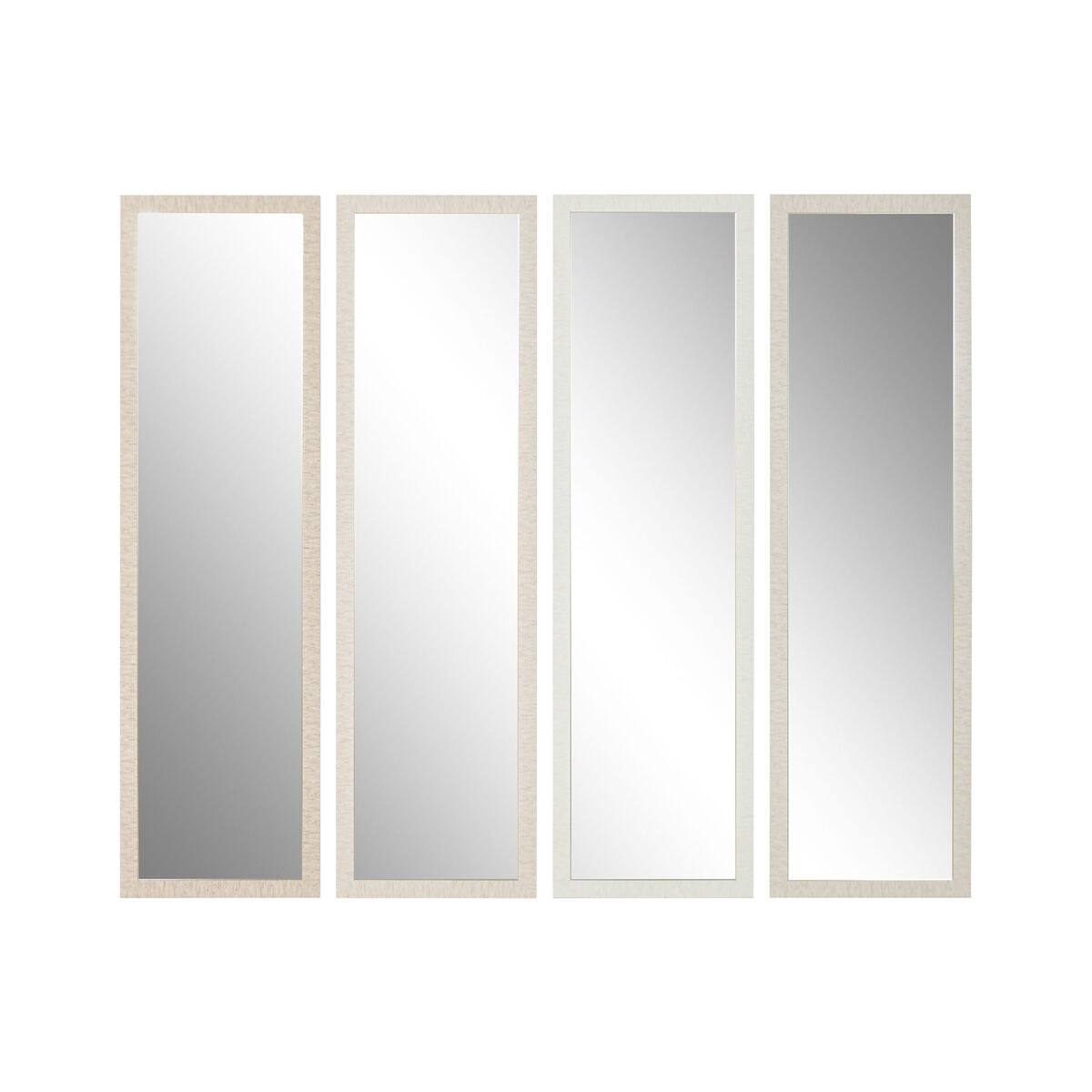Wall mirror White Brown Beige Grey Modern (4 Units)