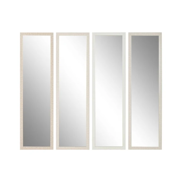 Wall mirror White Brown Beige Grey Modern (4 Units)