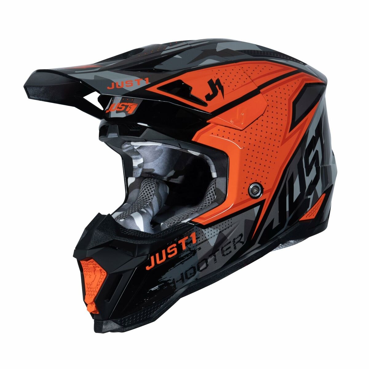 Full Face Helmet J-40 Shooter Black Orange