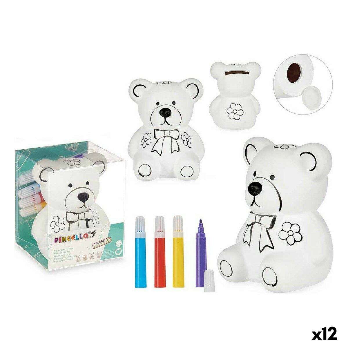 Money box Ceramic 9 x 11,5 x 9 cm (12 Units)
